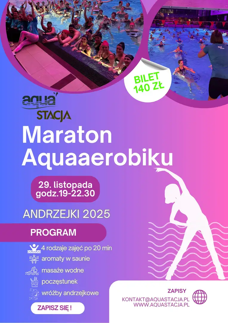Andrzejkowy AQUA Maraton Obrazek promujący wydarzenie