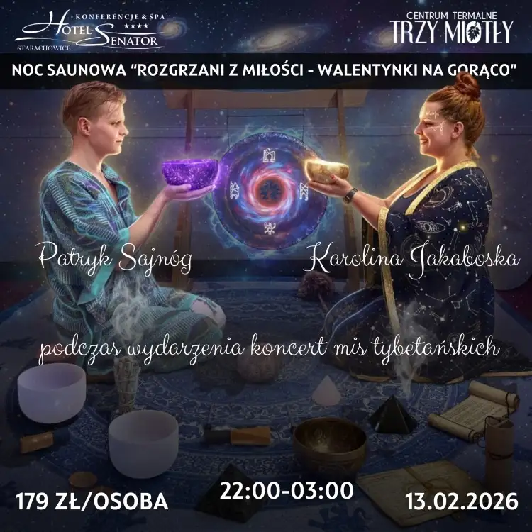 Noc saunowa “Rozgrzani z miłości - Walentynki na gorąco” | 13.02.2026 Obrazek promujący wydarzenie