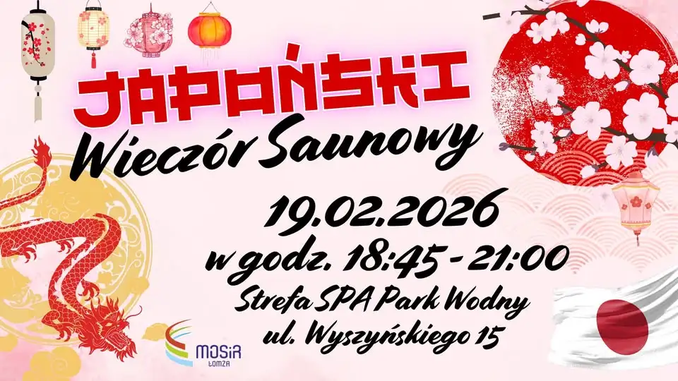 Japoński Wieczór Saunowy MOSiR Łomża Obrazek promujący wydarzenie